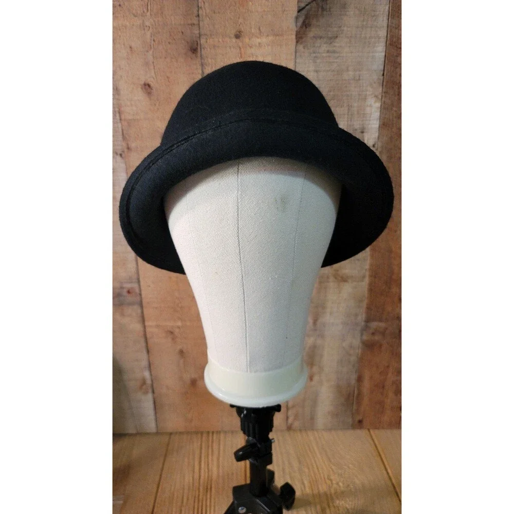 VTG Unbranded Black Wool Felt Blend Bucket Hat One Size Crushable